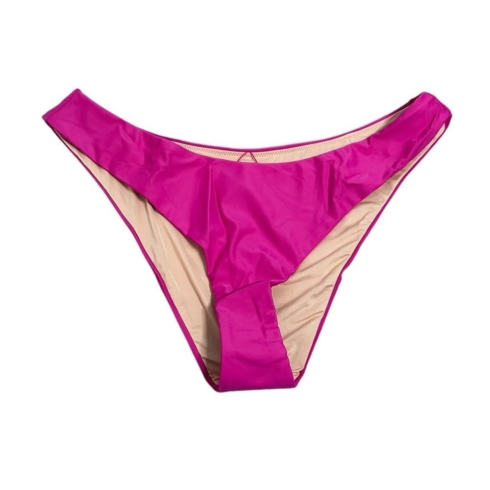 J. Crew Hot Pink Curved-Waist Cheeky Bikini Bottom Women’s Sz Large BC125 NWT